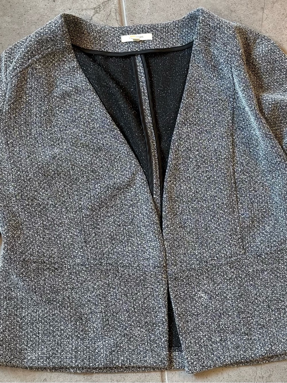 Womens Gray Open Front Blazer